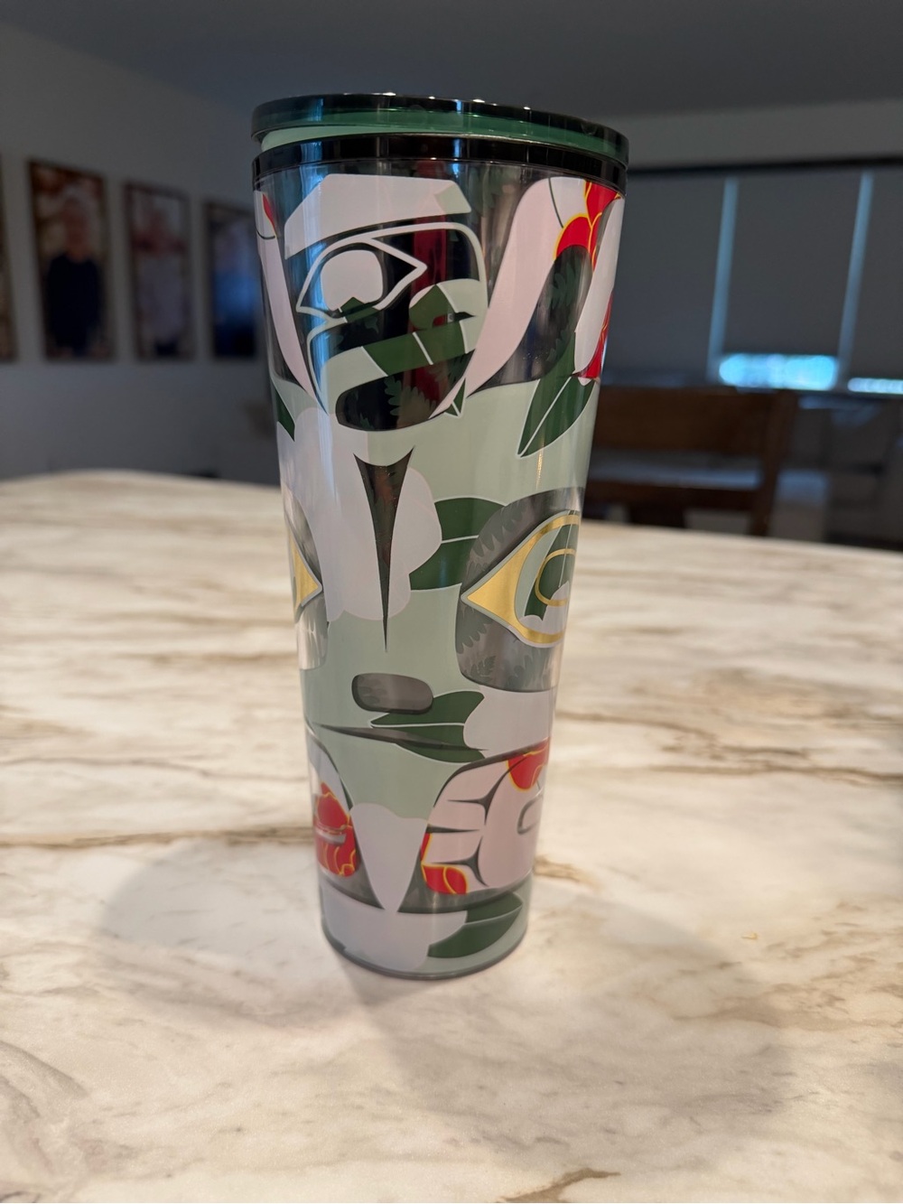 Starbucks Green Floral Pattern Tall Tumbler
